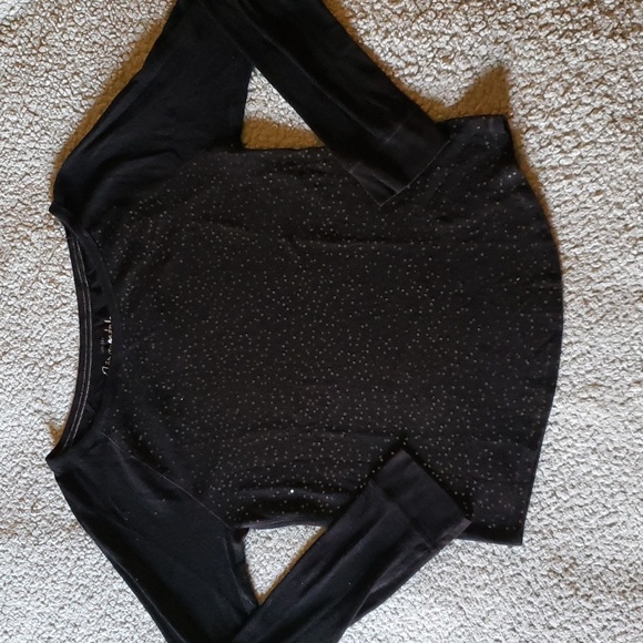 Aeropostale Tops - Aeropostale Sequin Sparkle Original Cotton Blend Long Sleeve Waffle Knit Tee